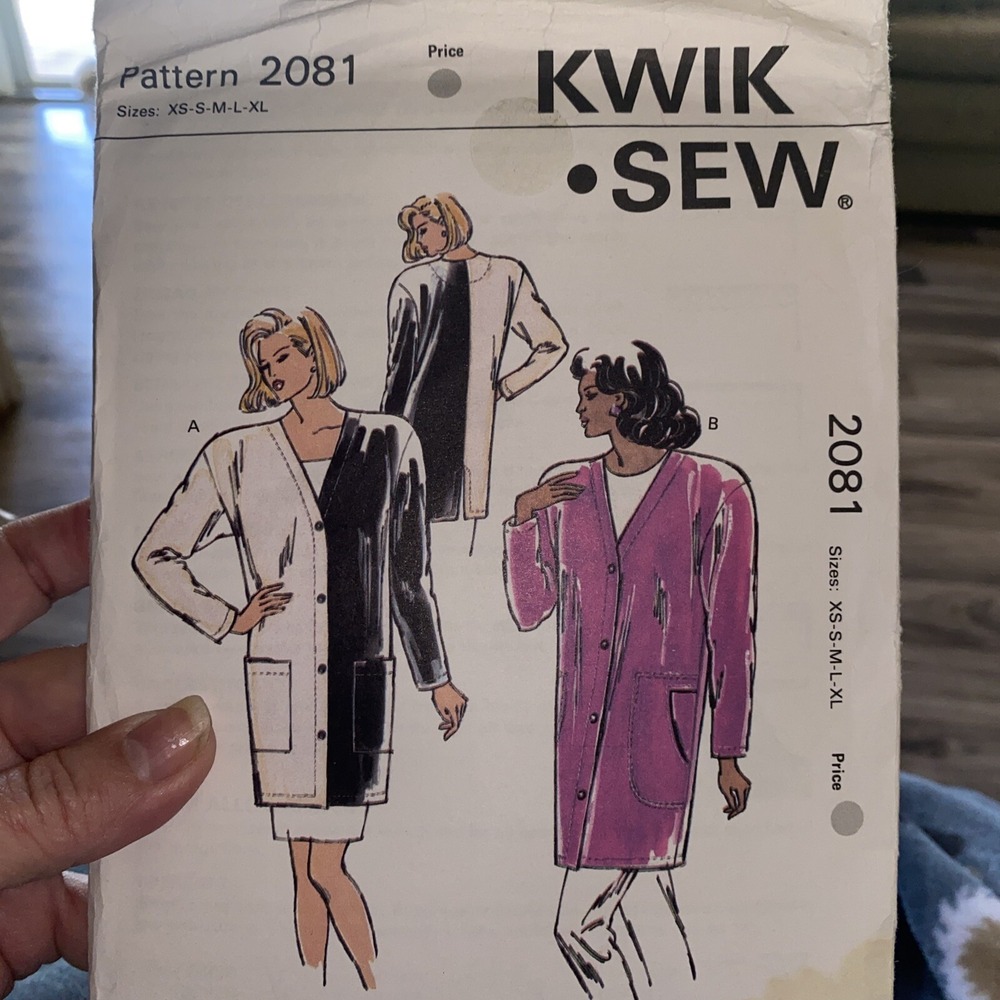Vintage KWIK SEW Jacket Pattern 2081 Size XS-XL UNCUT SEALED